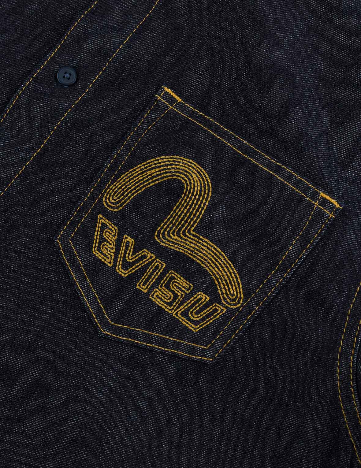 海鸥刺绣常规版型牛仔长袖衬衣