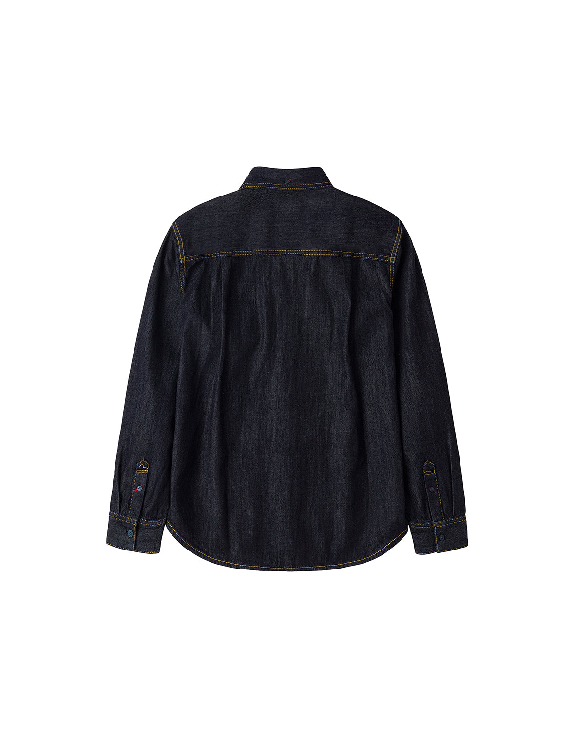 海鸥刺绣常规版型牛仔长袖衬衣