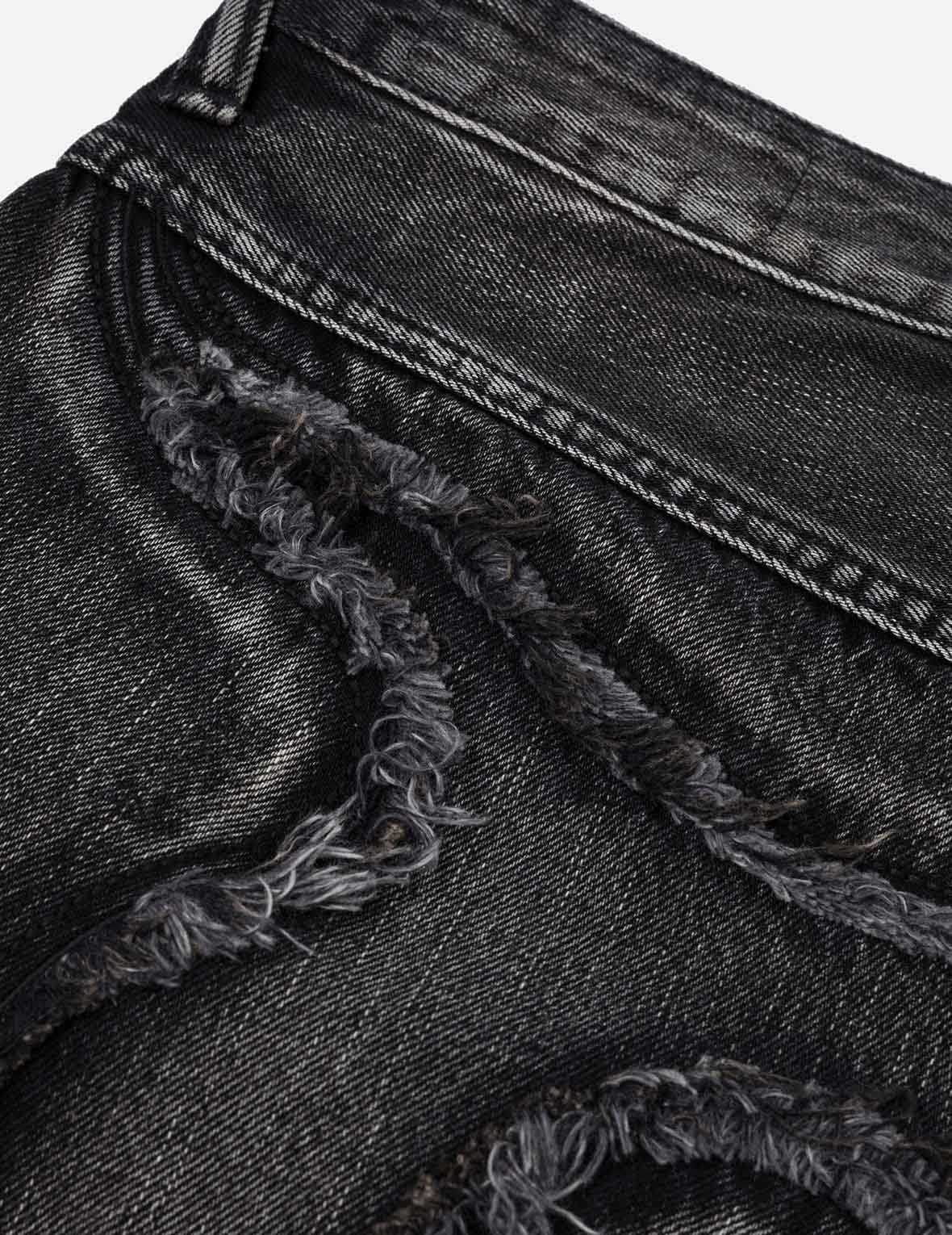 Distressed Daicock Print Fashion Fit Denim Shorts