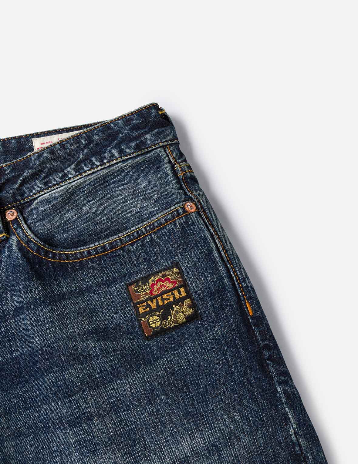Brocade Patch Pocket Taper Fit Jeans #2017