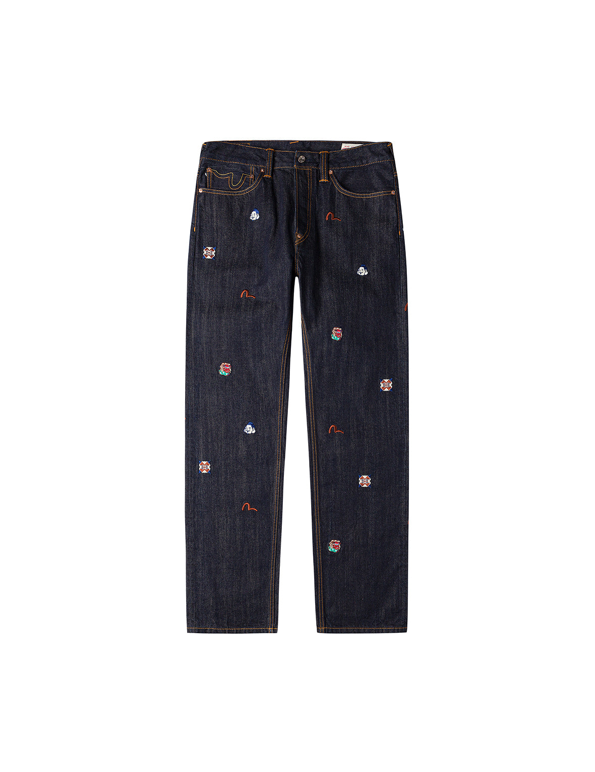 满地品牌刺绣常规牛仔裤 #2020