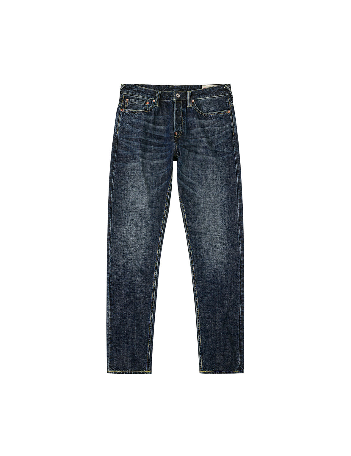 佛头舞狮大M印花锥型牛仔裤