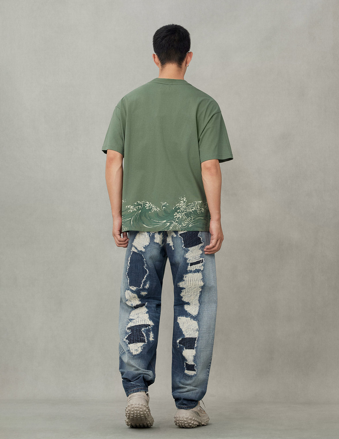 Washed Distressed Daicock Relax Fit Jeans #2030