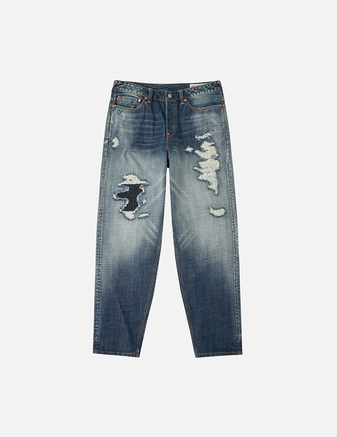 Washed Distressed Daicock Relax Fit Jeans #2030