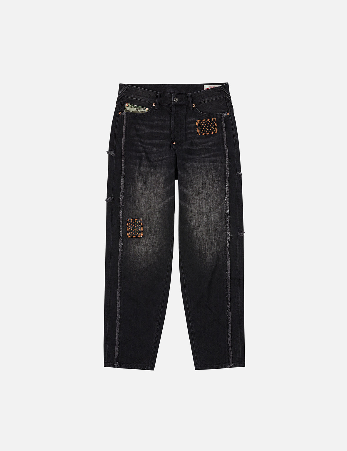 Washed Deconstructed Sashiko Relax Fit Jeans #2030