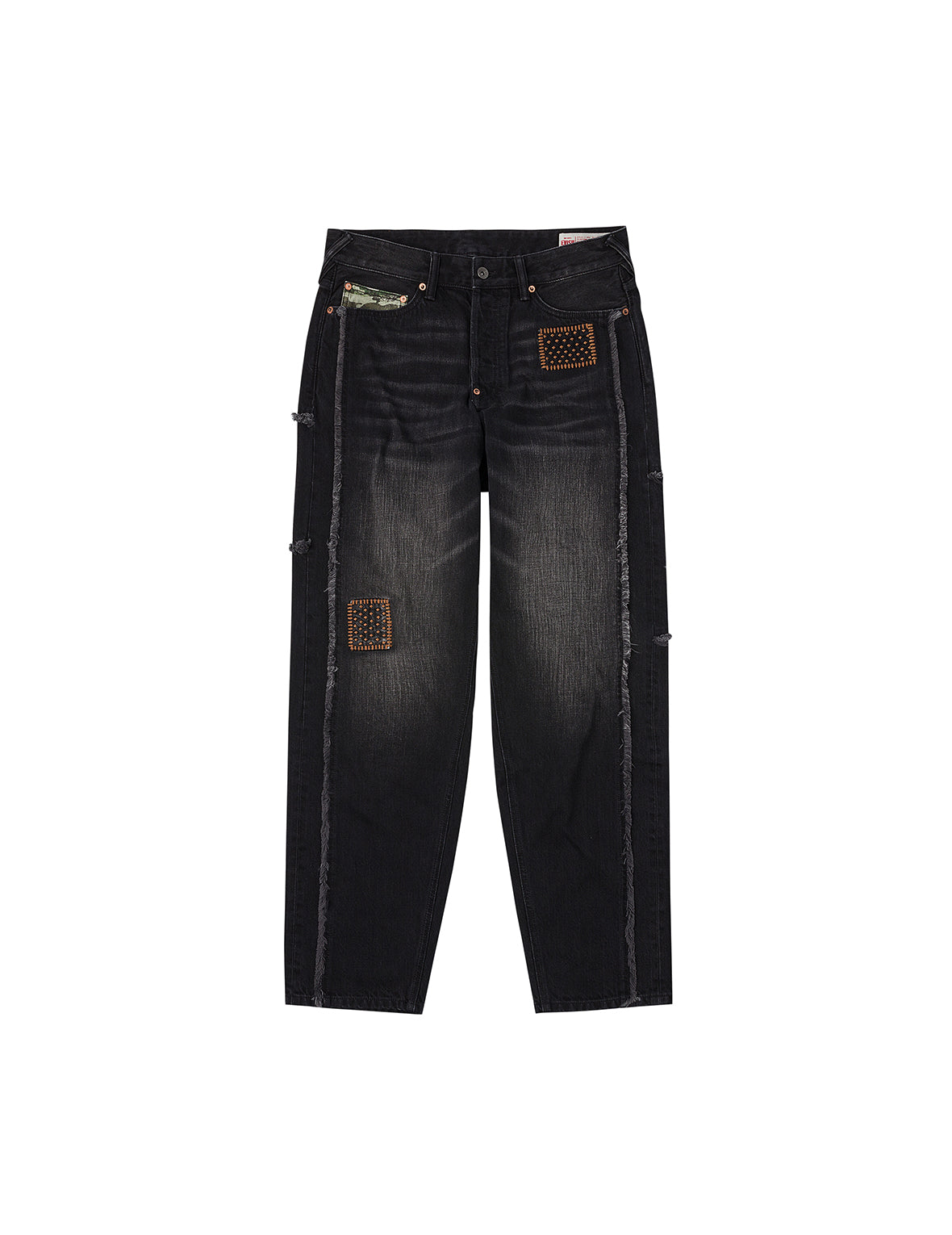 Washed Deconstructed Sashiko Relax Fit Jeans #2030