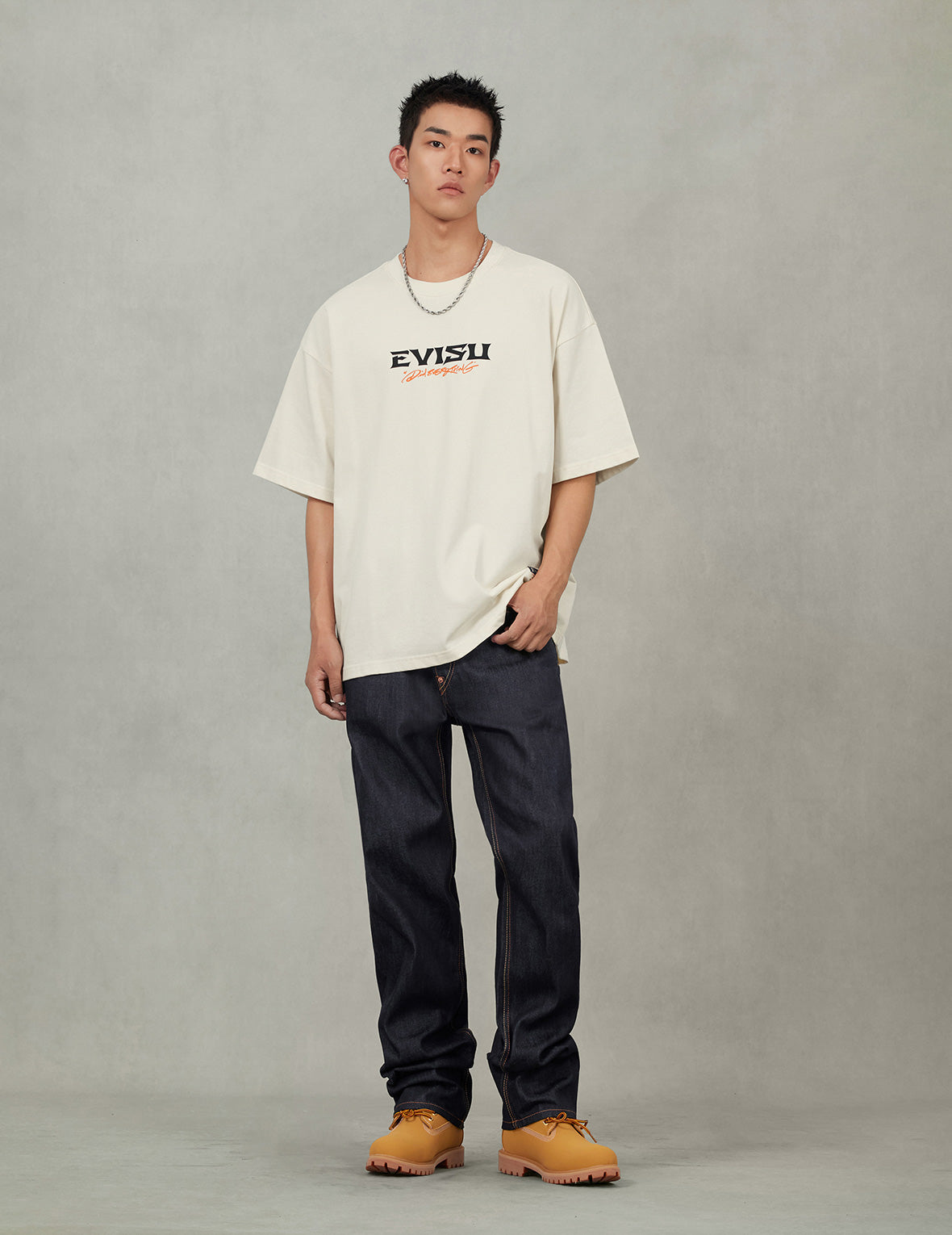 海鸥印花口袋常规牛仔裤 #2020