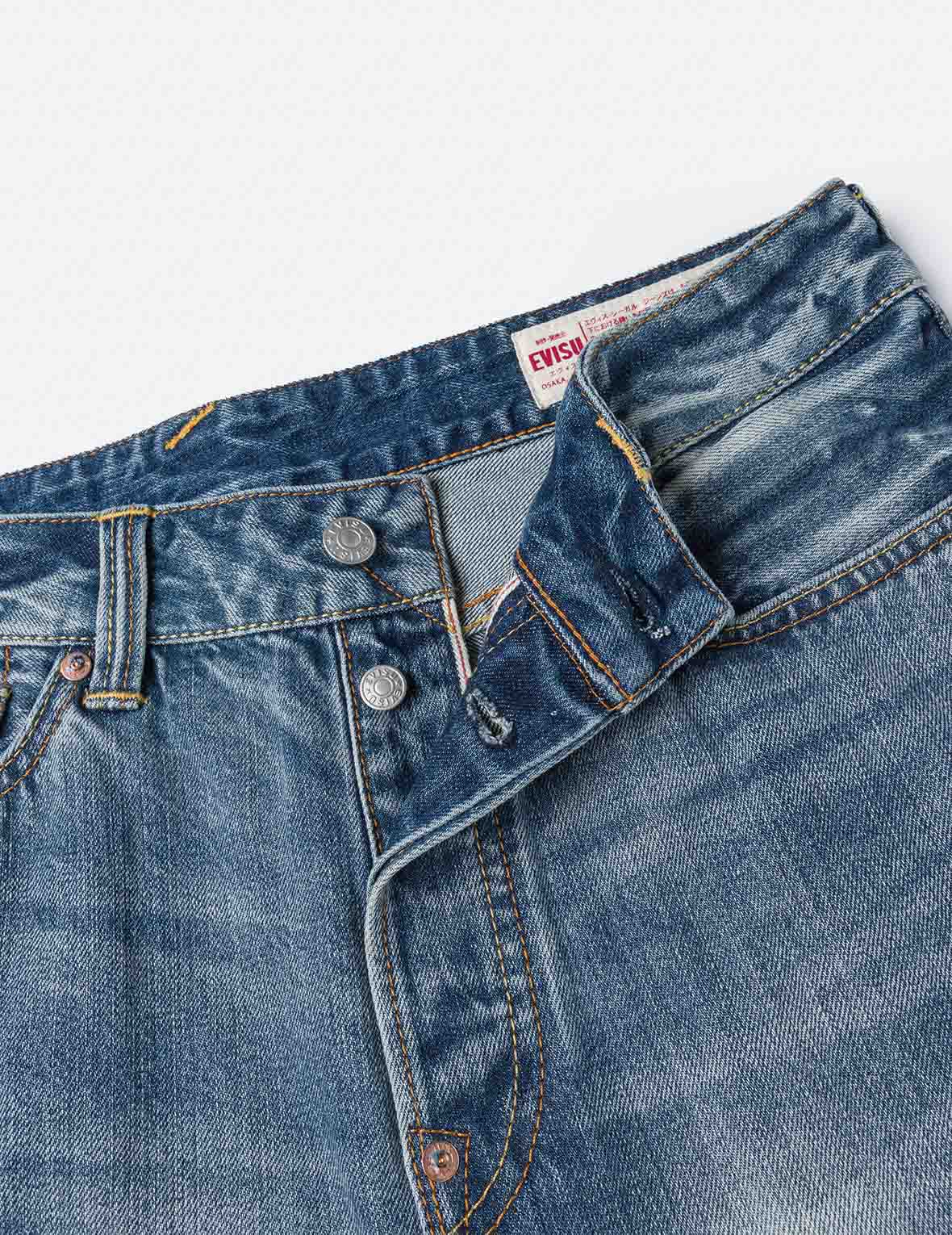 米白色大M印花宽松版型牛仔裤 #2038