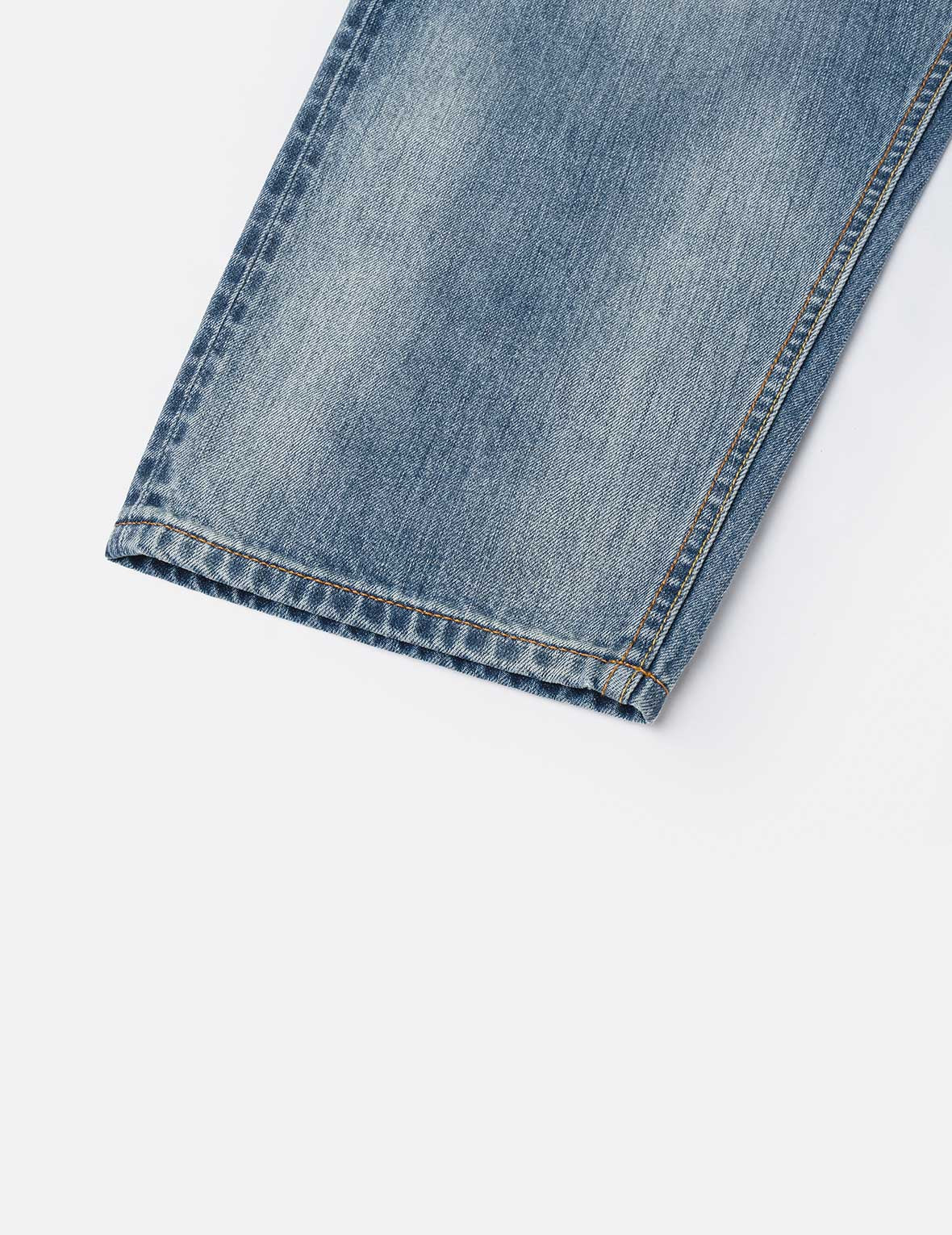 米白色大M印花宽松版型牛仔裤 #2038