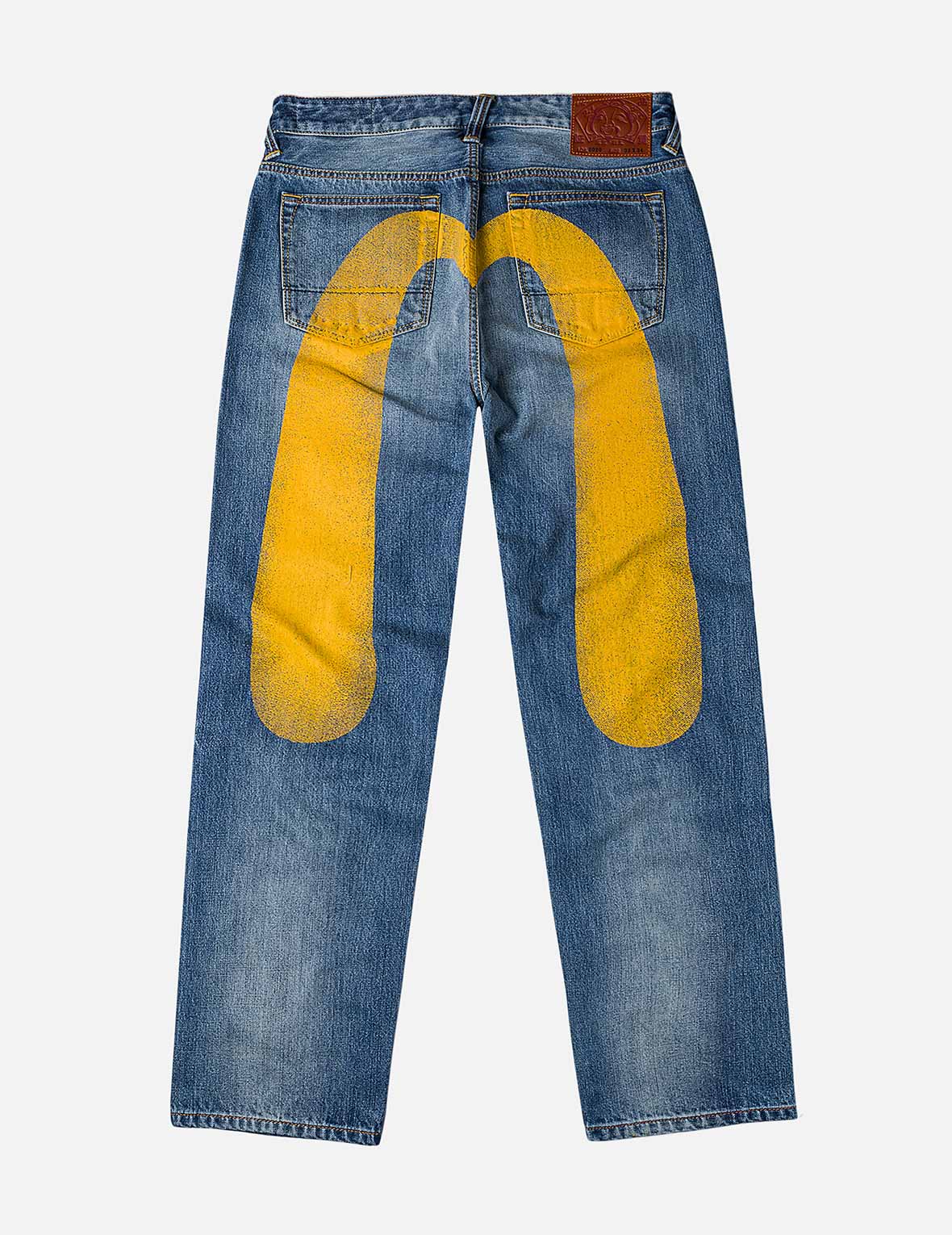 Yellow Daicock Print Regular Fit Jeans #2020