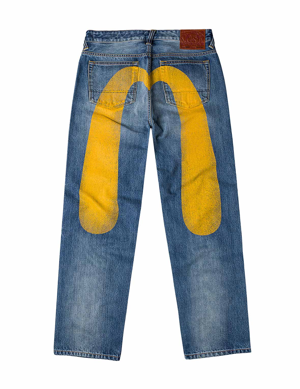 Yellow Daicock Print Regular Fit Jeans #2020