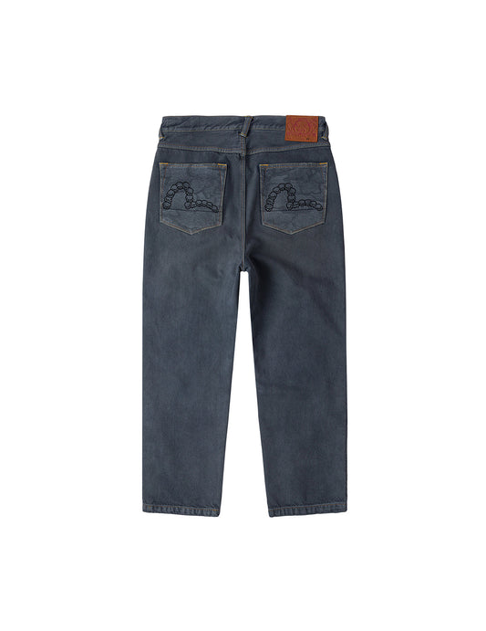 Skull Seagull Print Pockets Fashion Fit Denim Jeans