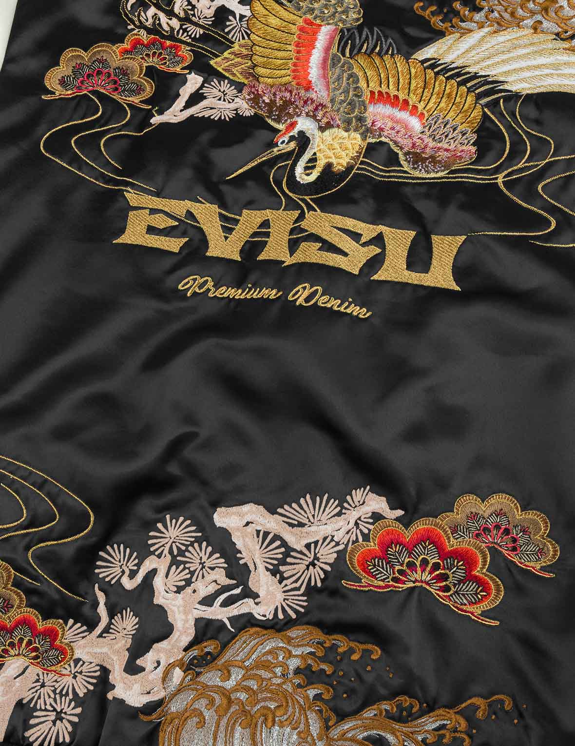 仙鹤刺绣常规版型横须贺外套