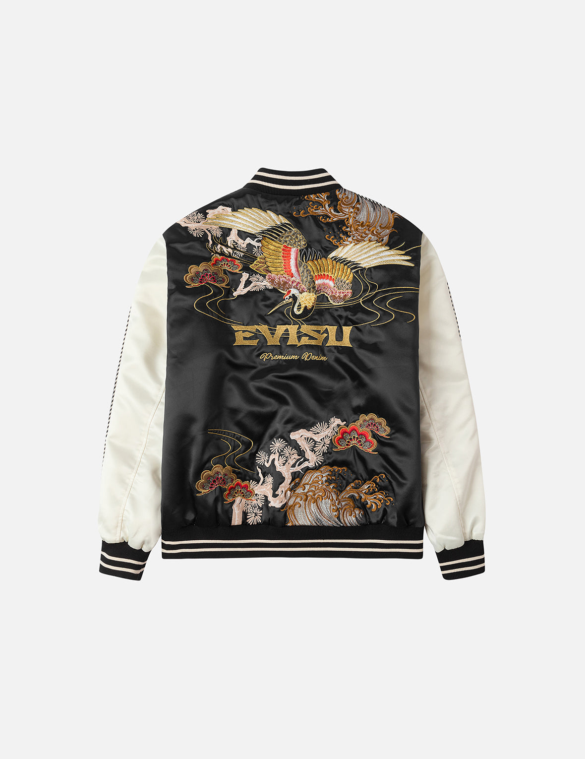 仙鹤刺绣常规版型横须贺外套