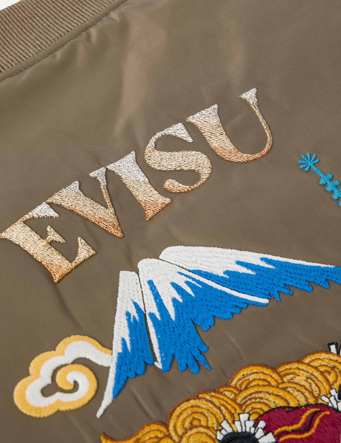 商标和佛头舞狮刺绣宽版休闲横须贺外套