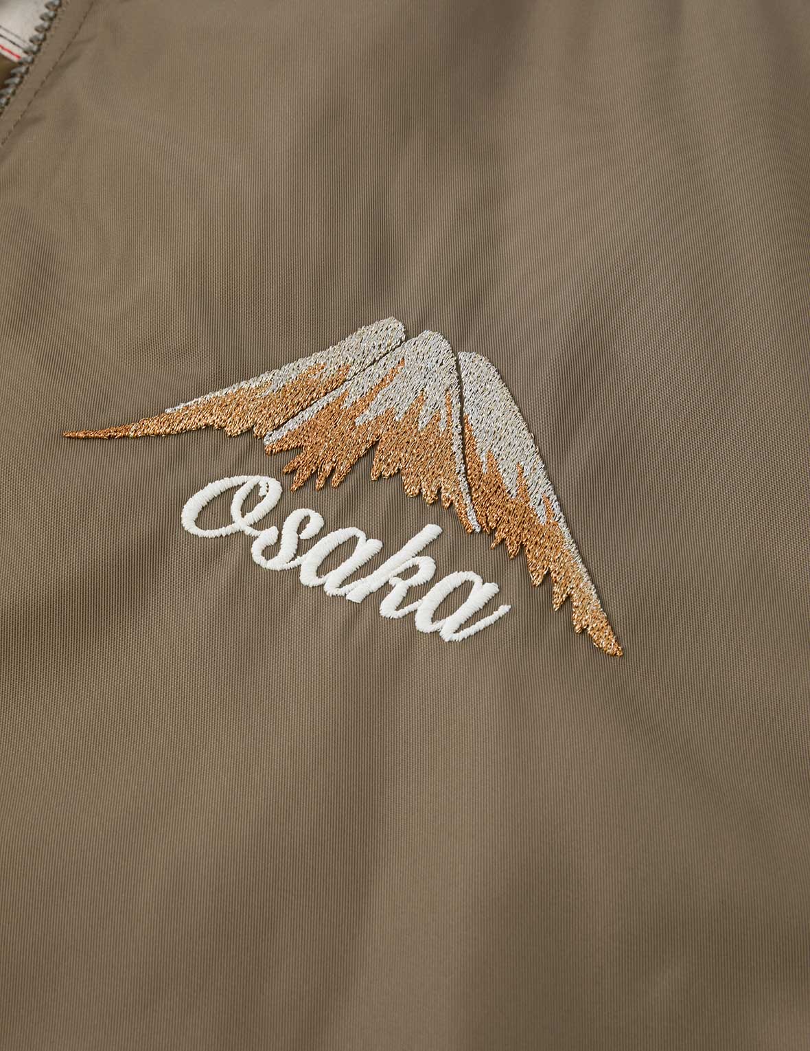 商标和佛头舞狮刺绣宽版休闲横须贺外套