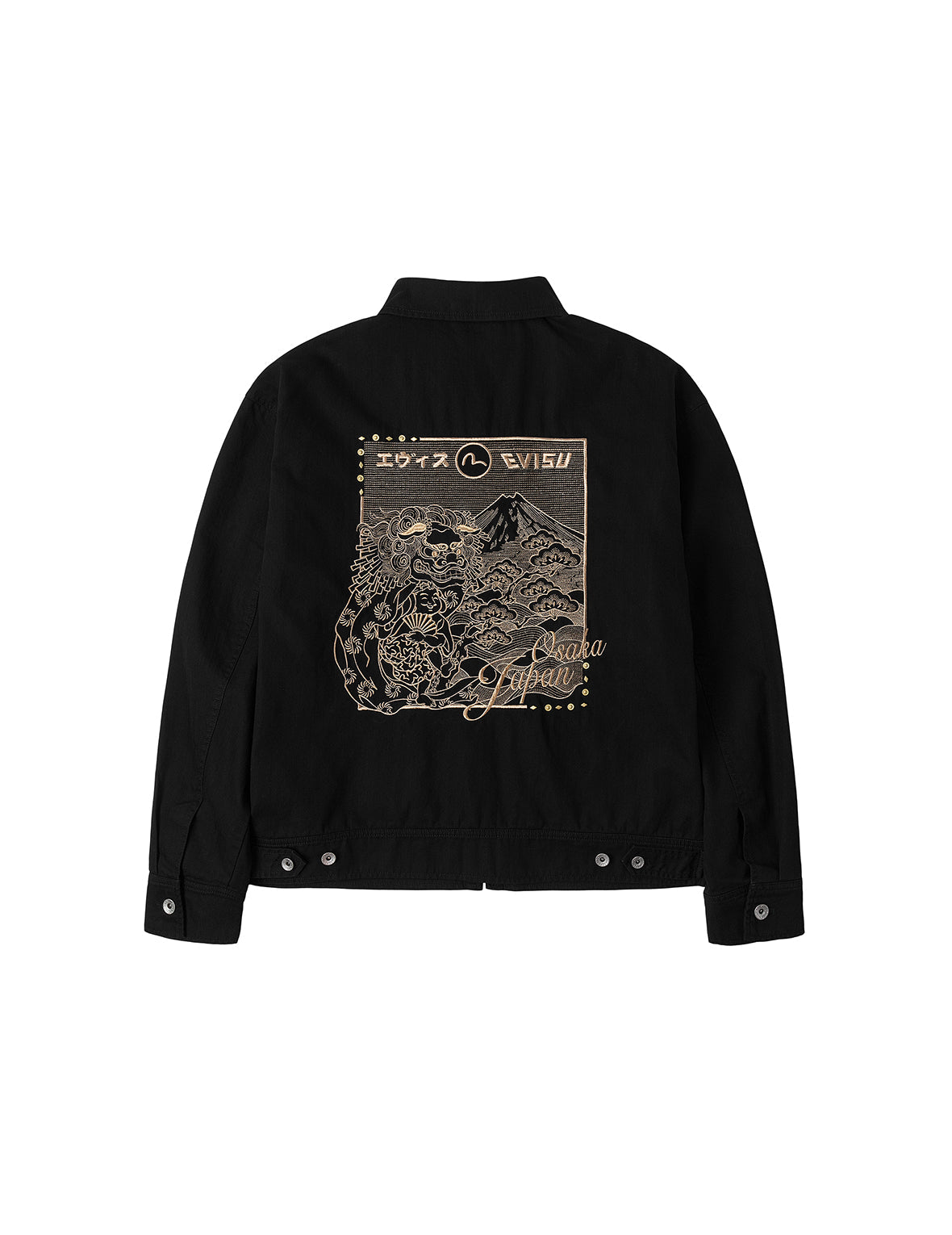 Lion Dance and Mountain Embroidery Regular Fit Worker Jacket