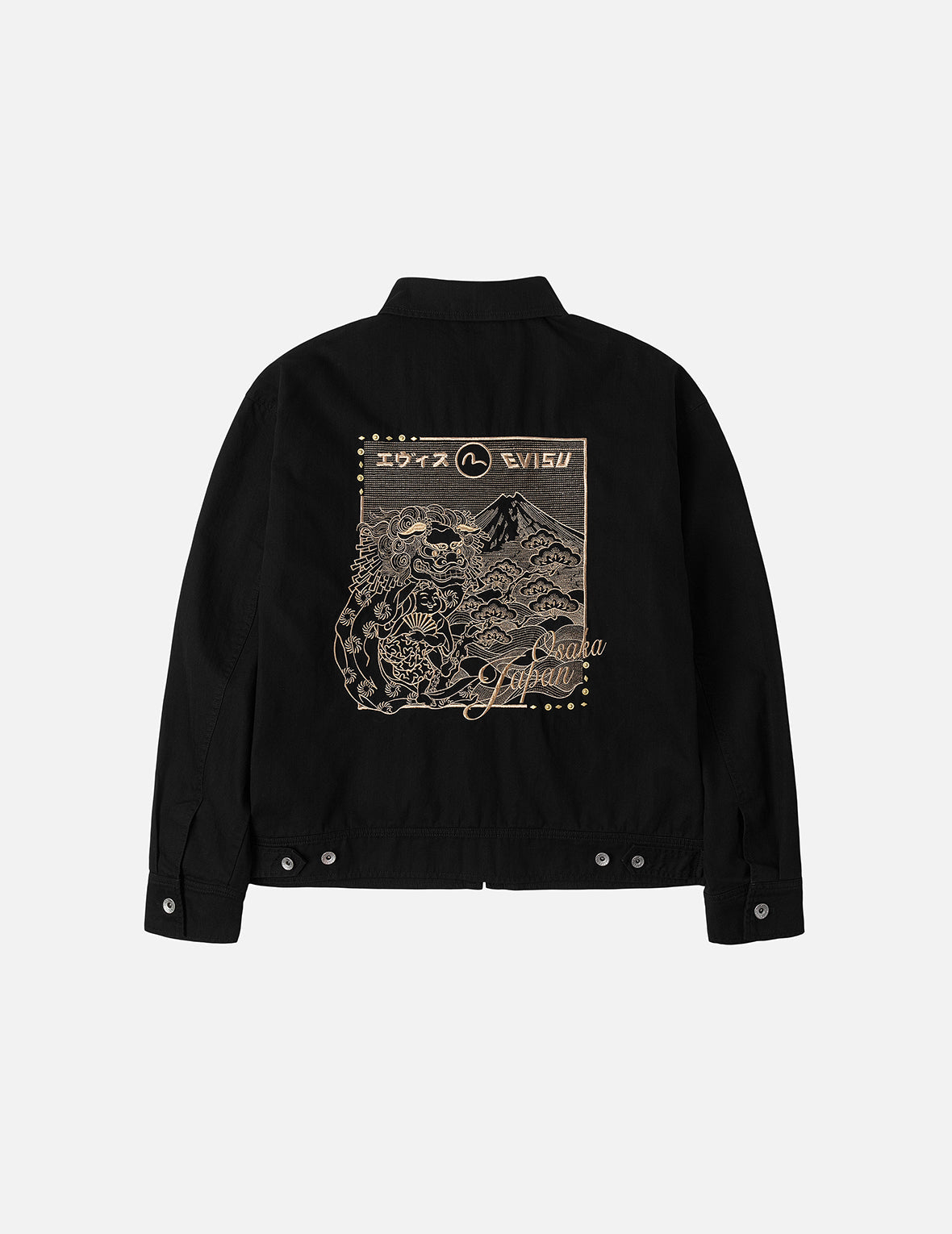 Lion Dance and Mountain Embroidery Regular Fit Worker Jacket