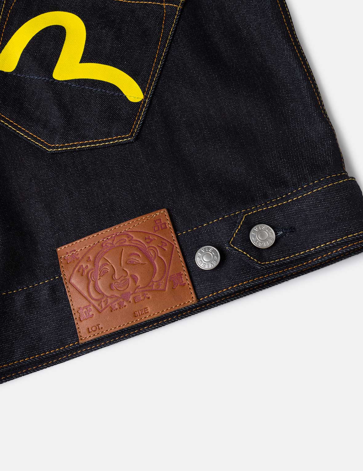 Seagull Print and Multi-Pocket Relax Fit Denim Jacket