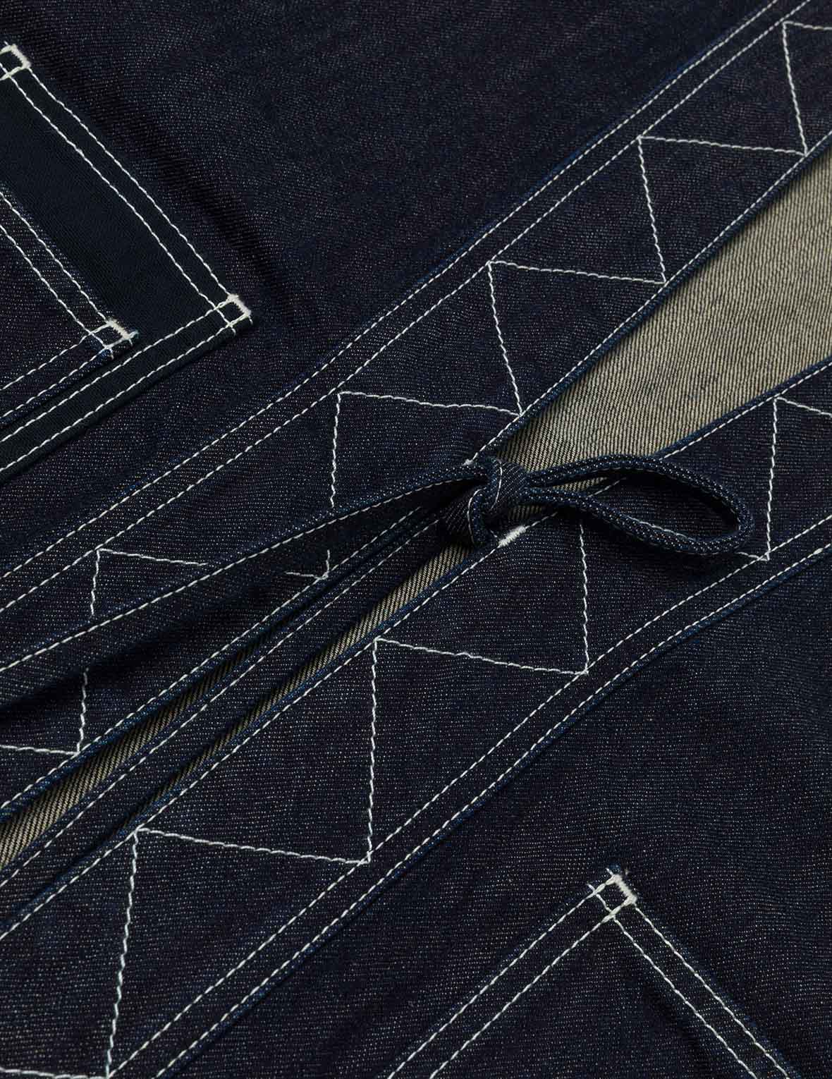 织锦贴布多口袋宽版休闲和服外套