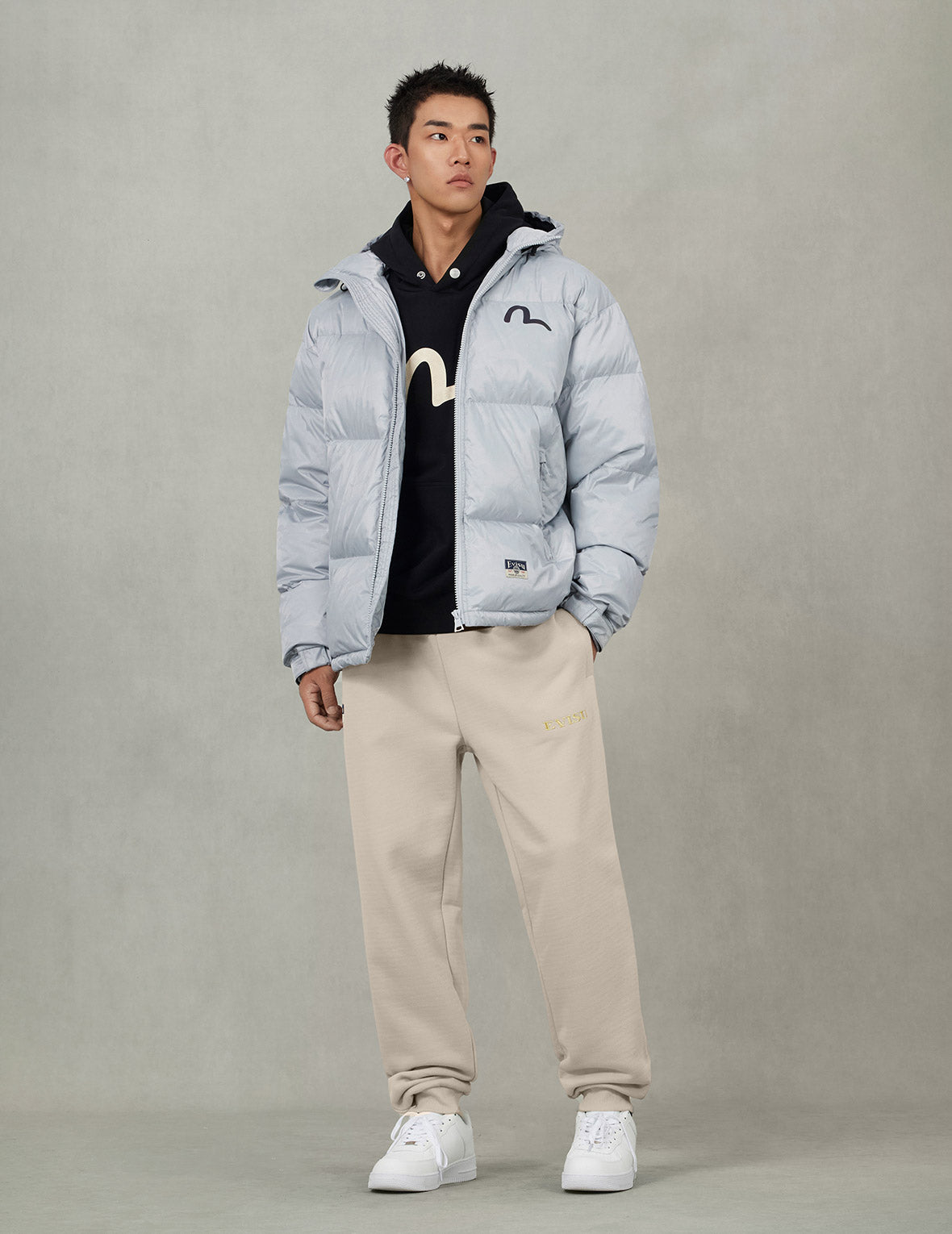 Allover Seagull Crane Jacquard Regular Fit Down Jacket