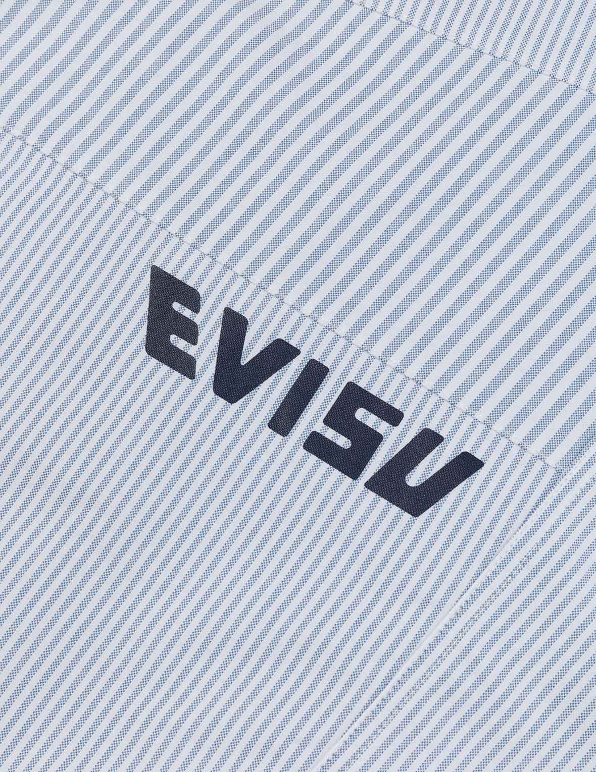 解构海鸥刺绣宽版休闲条纹衬衫