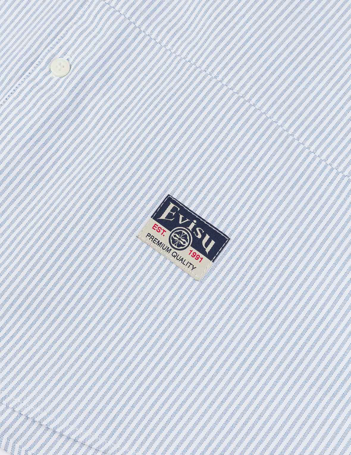 解构海鸥刺绣宽版休闲条纹衬衫