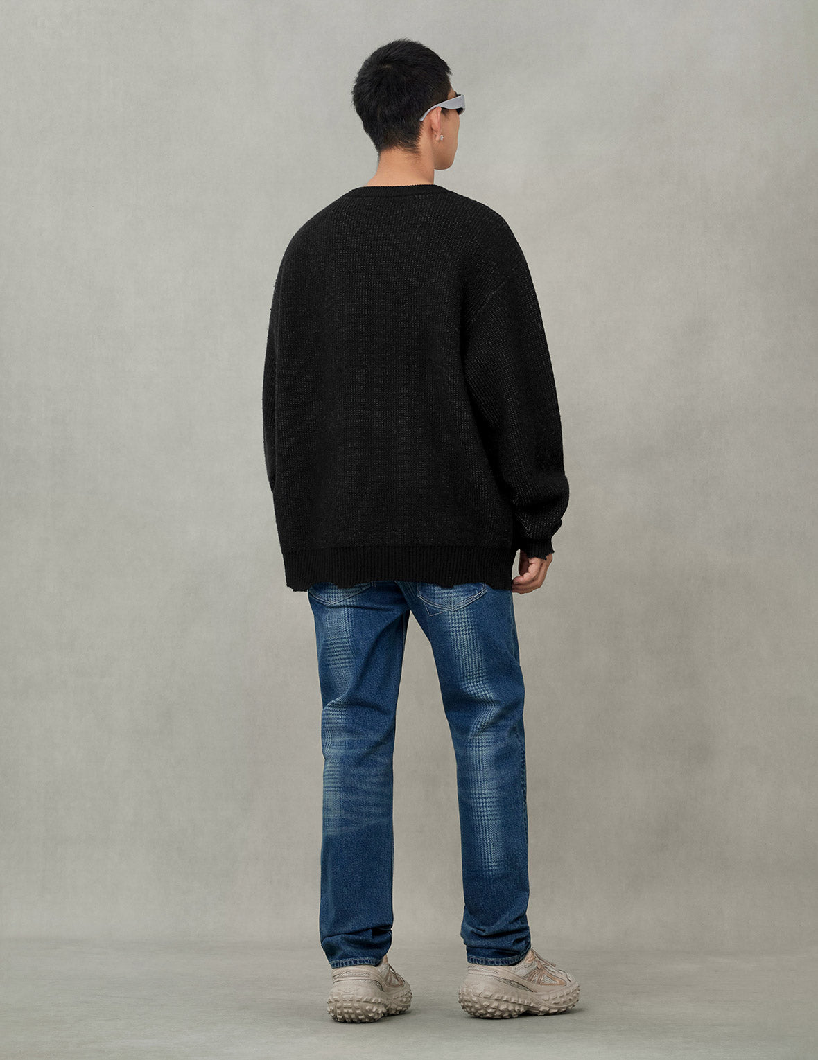 海鸥和商标嵌花宽版休闲针织卫衣