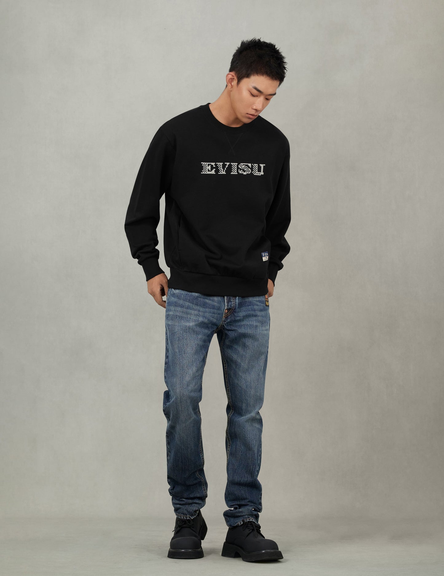 Crane and Seagull Embroidery Relax Fit Sweatshirt