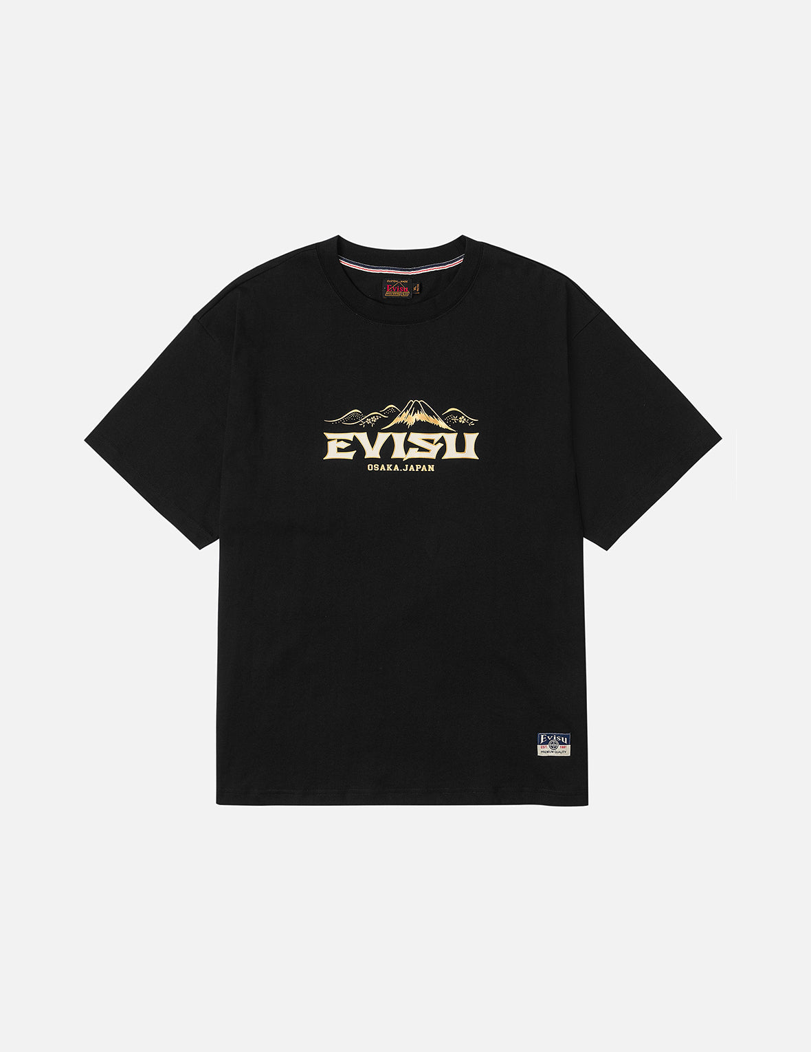 商标和仙鹤翱翔大M印花宽版休闲T恤