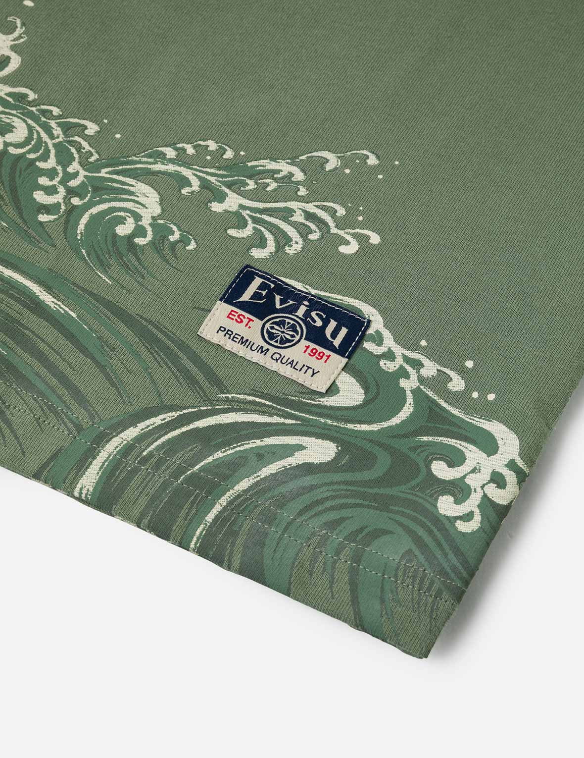 Seagull and Wave Print Relax Fit T-Shirt