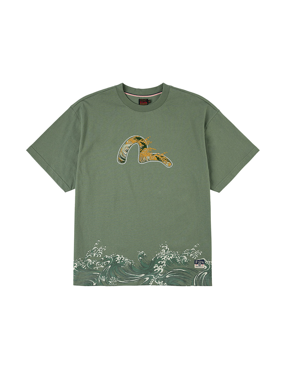 Seagull and Wave Print Relax Fit T-Shirt