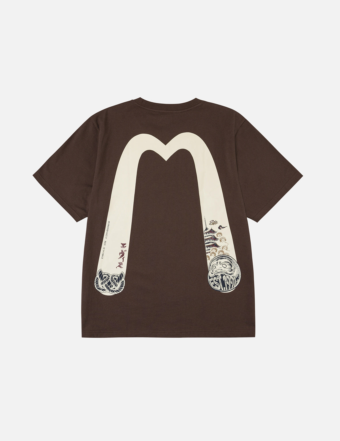 智慧之轮和达摩大M印花常规版型T恤