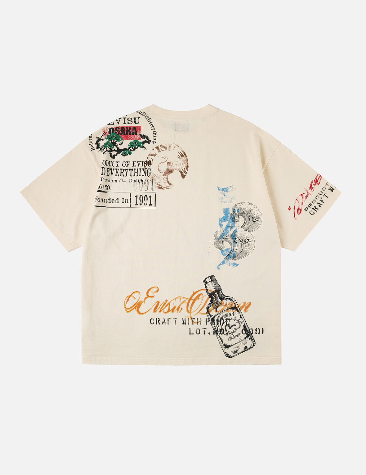 Allover Hand-Drawing Multi Logo Print Regular Fit T-Shirt