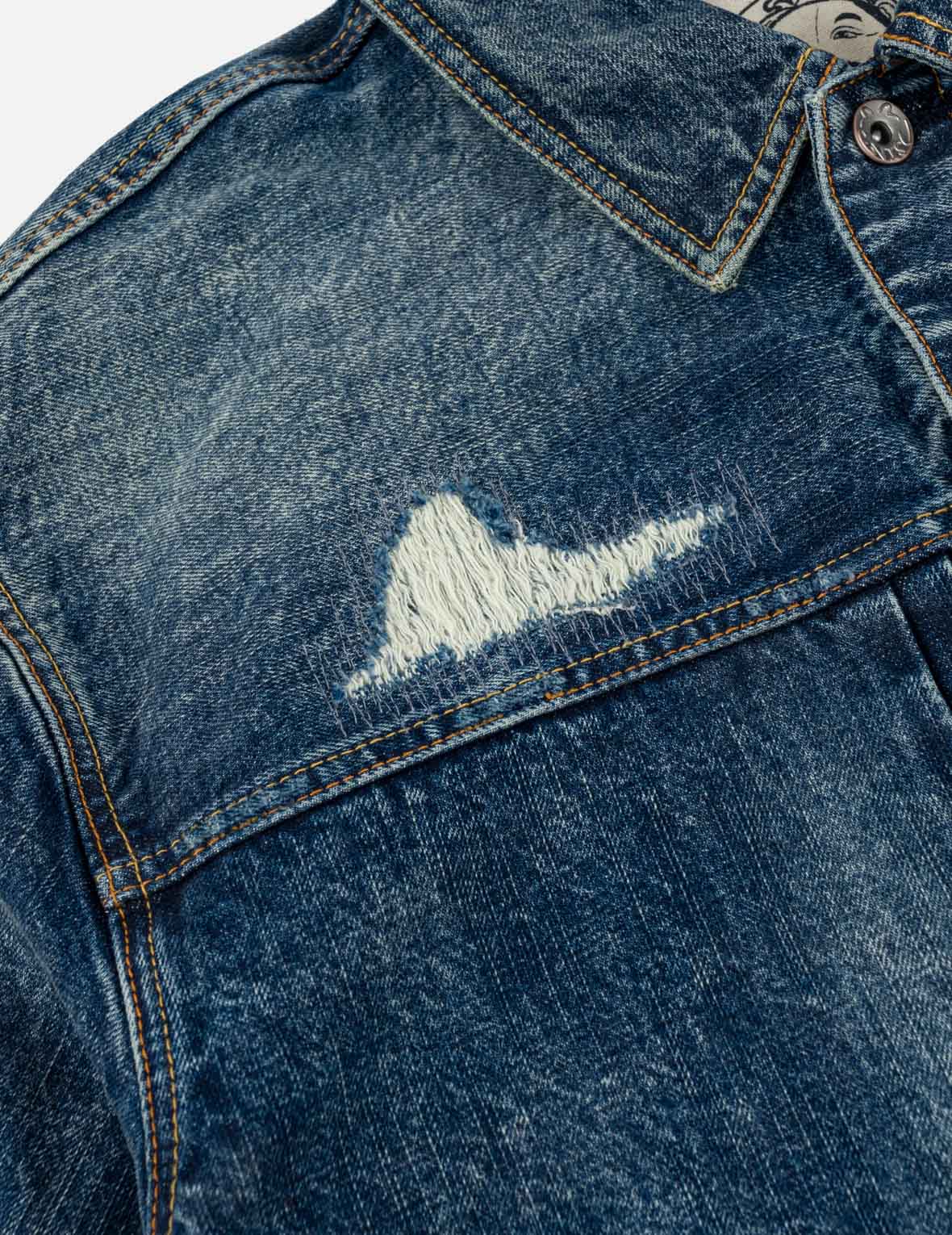 Boro Seagull Patch Pocket Denim Jacket