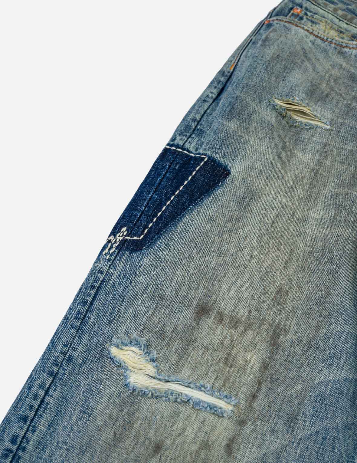 Boro Multi-Pocket Seagull & Kamon Embroidered Jeans #2030