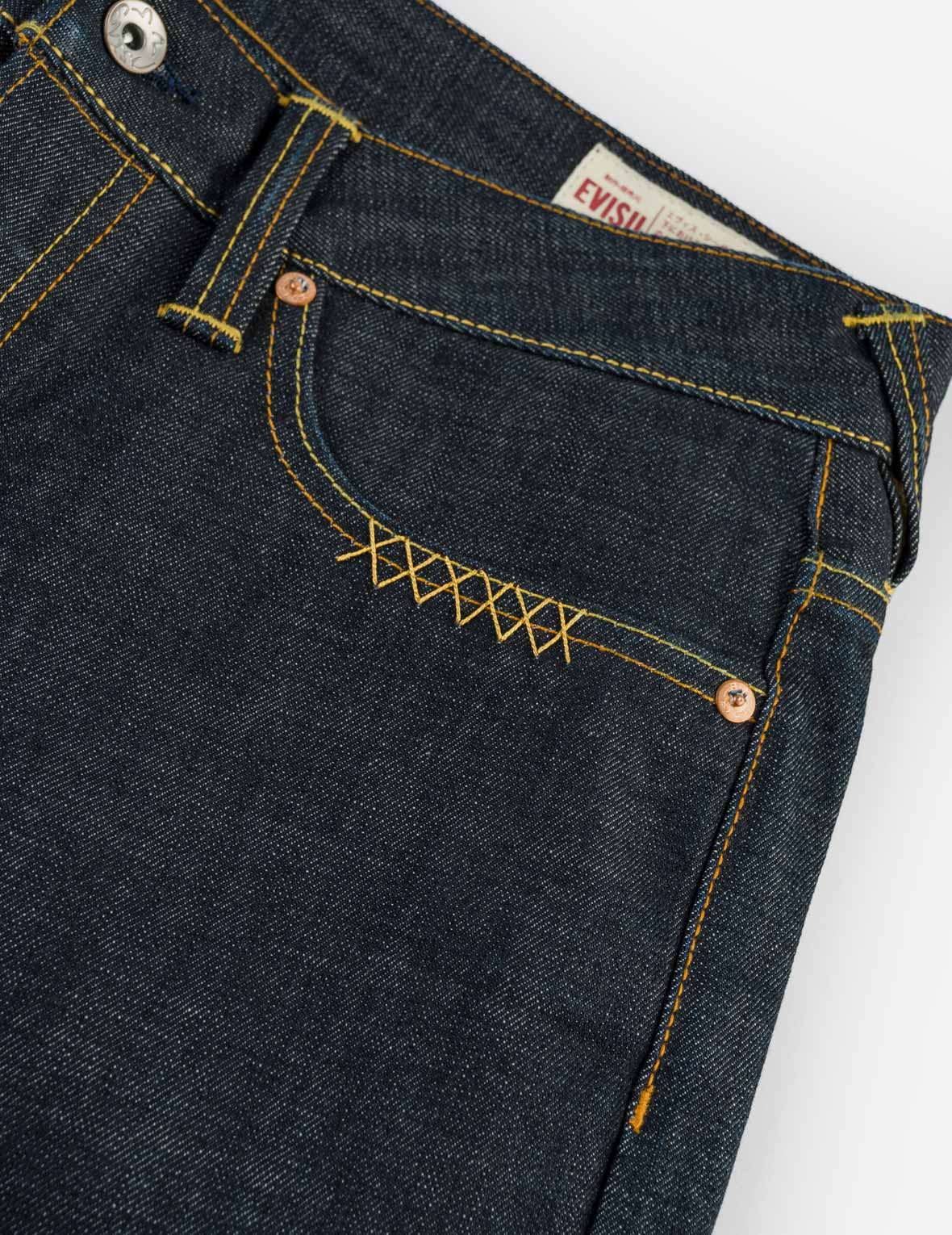 Multi-Pocket Brocade Embroidered Taper Jeans #2017