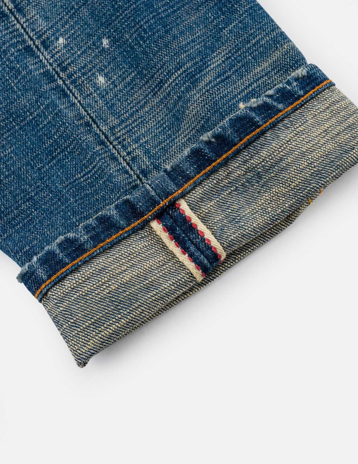 手绘海鸥赤耳口袋修身牛仔裤 #2010