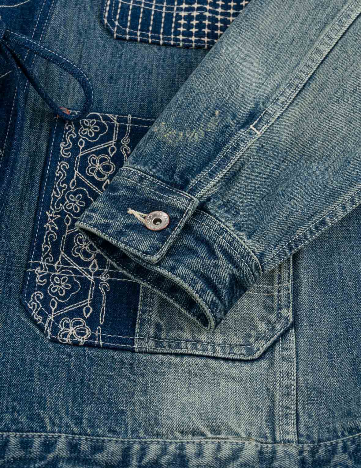 Boro Sashiko Denim Kimono Jacket