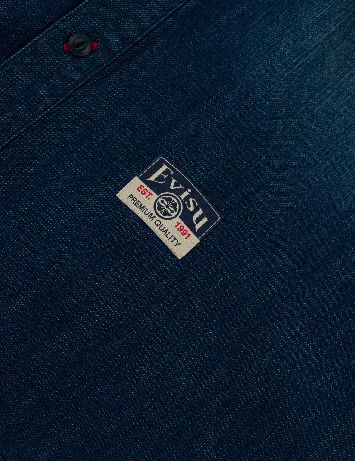 Fabric Blocking Denim Shirt