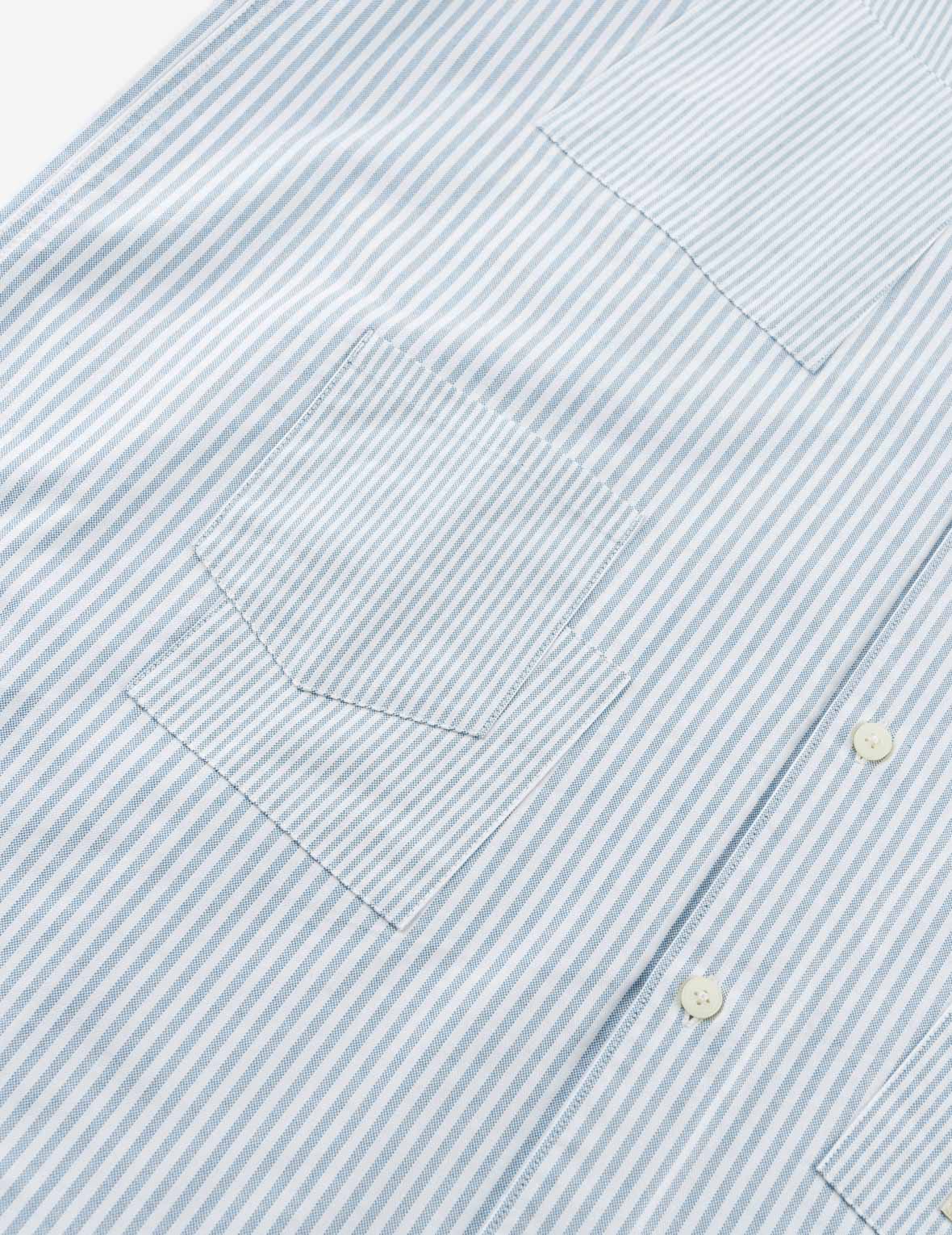 Multi-Pocket Striped Oxford Shirt