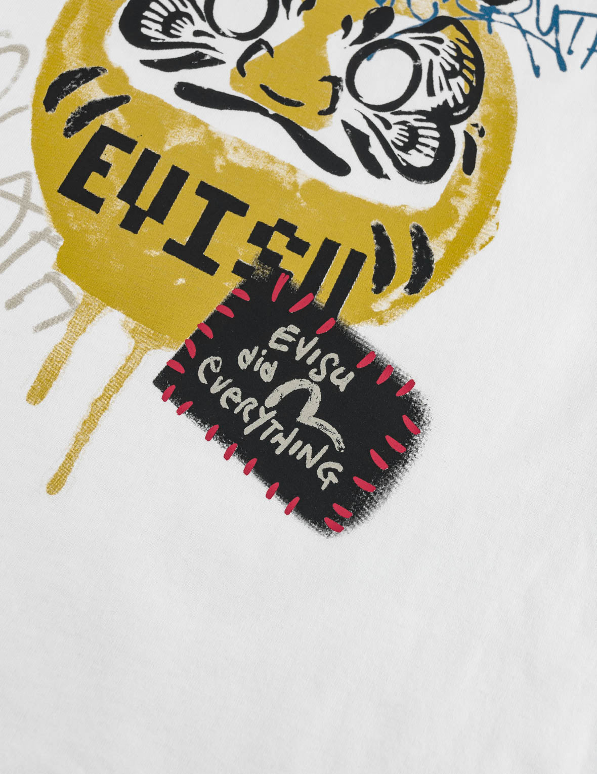 Daruma Print Faux Layered Long-Sleeve T-Shirt