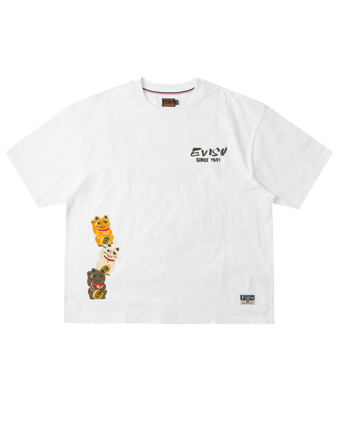 Fortune Cat Daruma Print T-Shirt