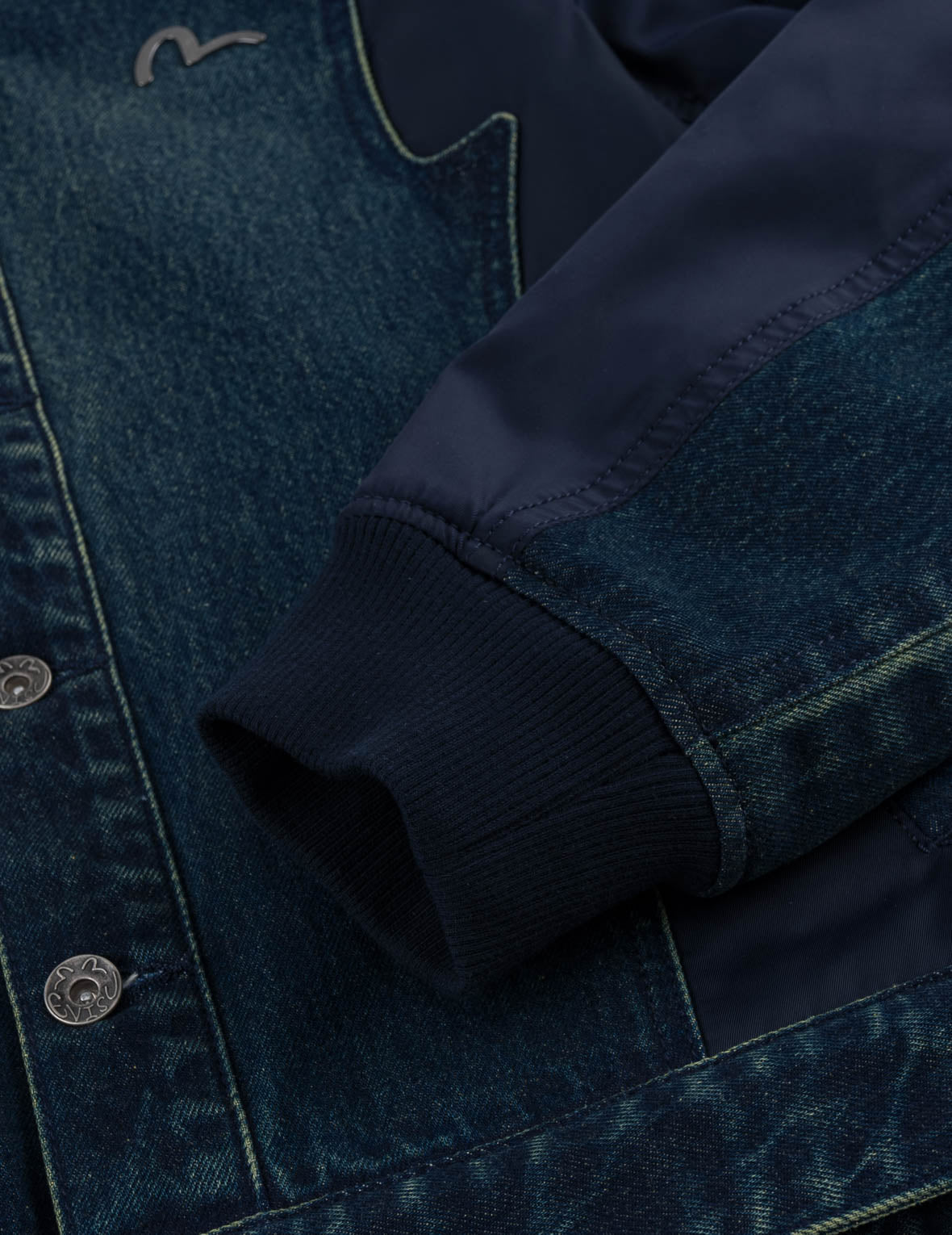 Deconstructed Quilted Mixed Fabric Bomber Jacket
