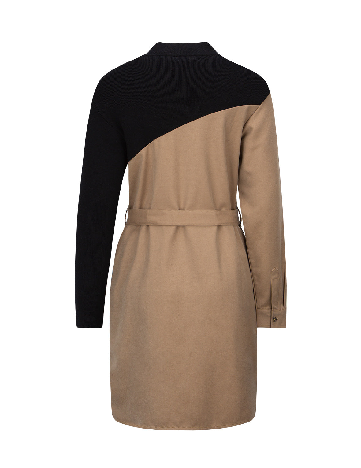 Seagull Print Hybrid Belted Dress