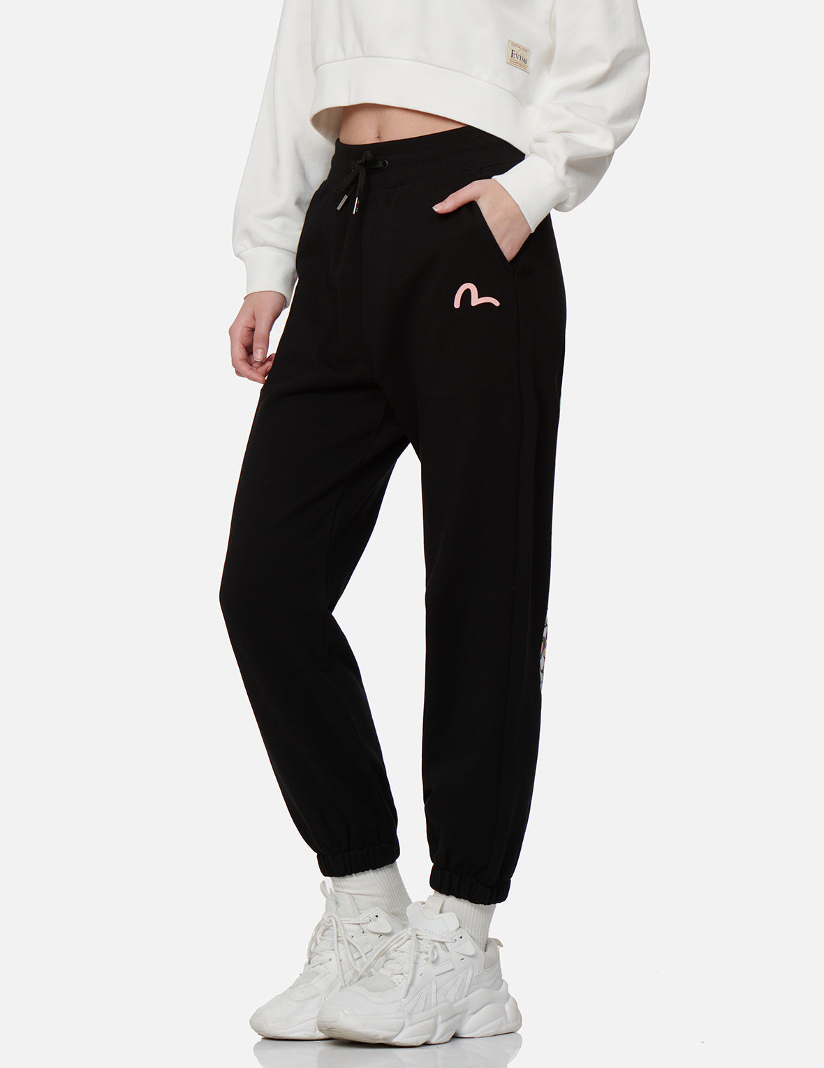 Fortune Cat and Daruma Double Daicock Print Sweatpants