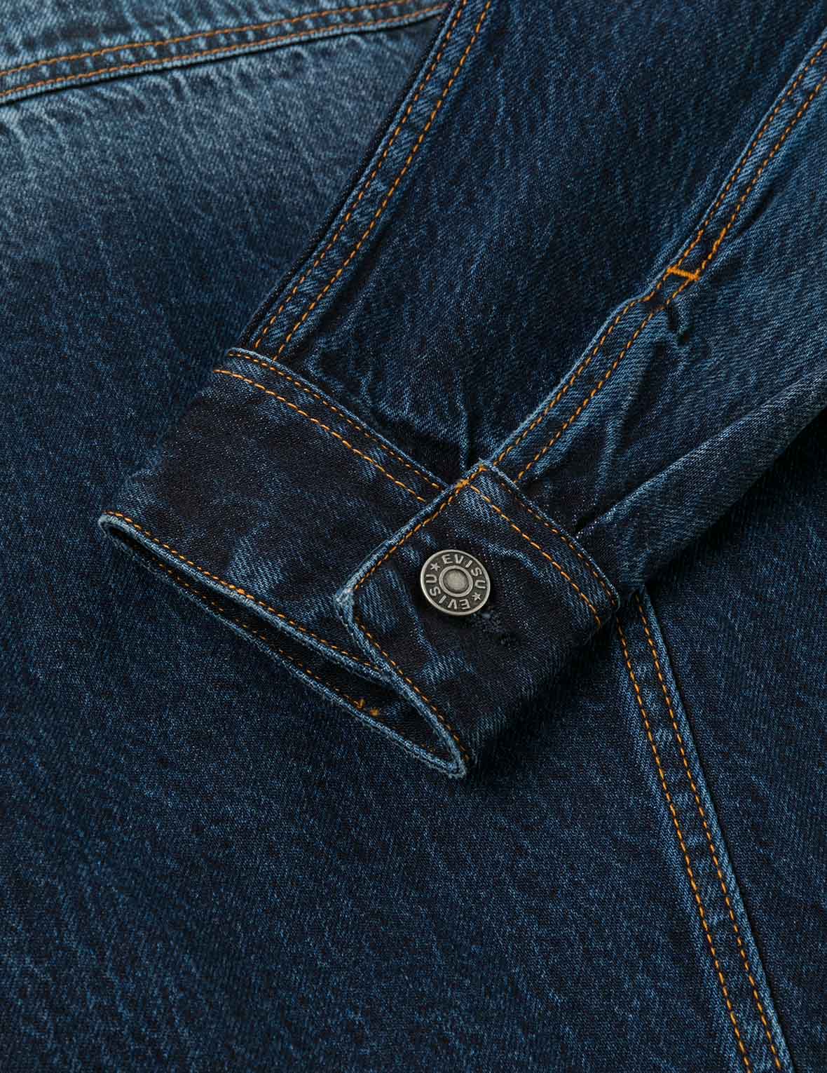 Gradient Print Loose Fit Washed Denim Jacket