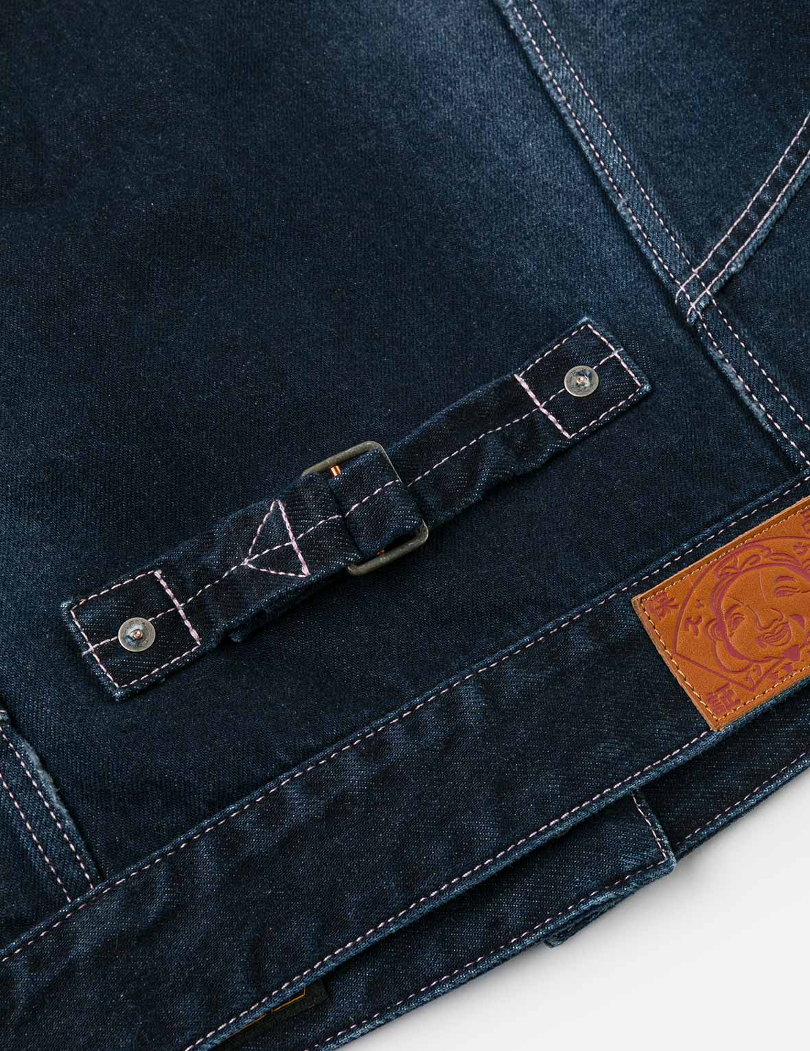 海鸥贴布刺绣宽版洗水牛仔外套