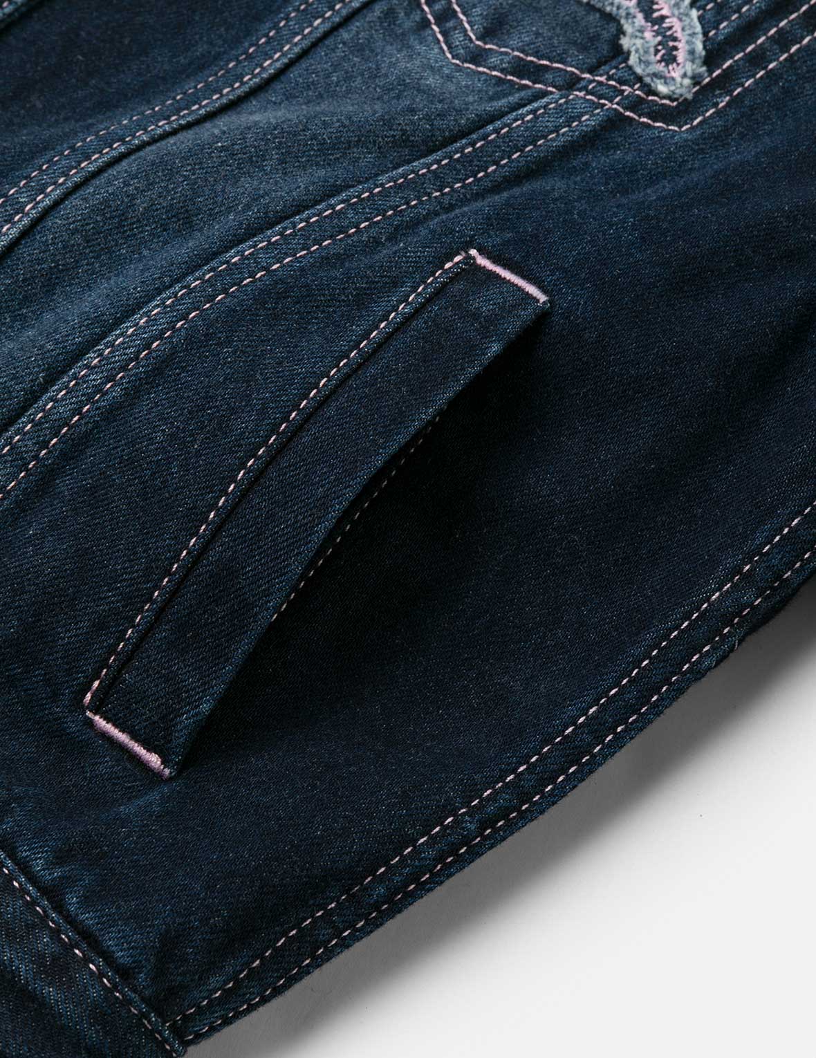 海鸥贴布刺绣宽版洗水牛仔外套