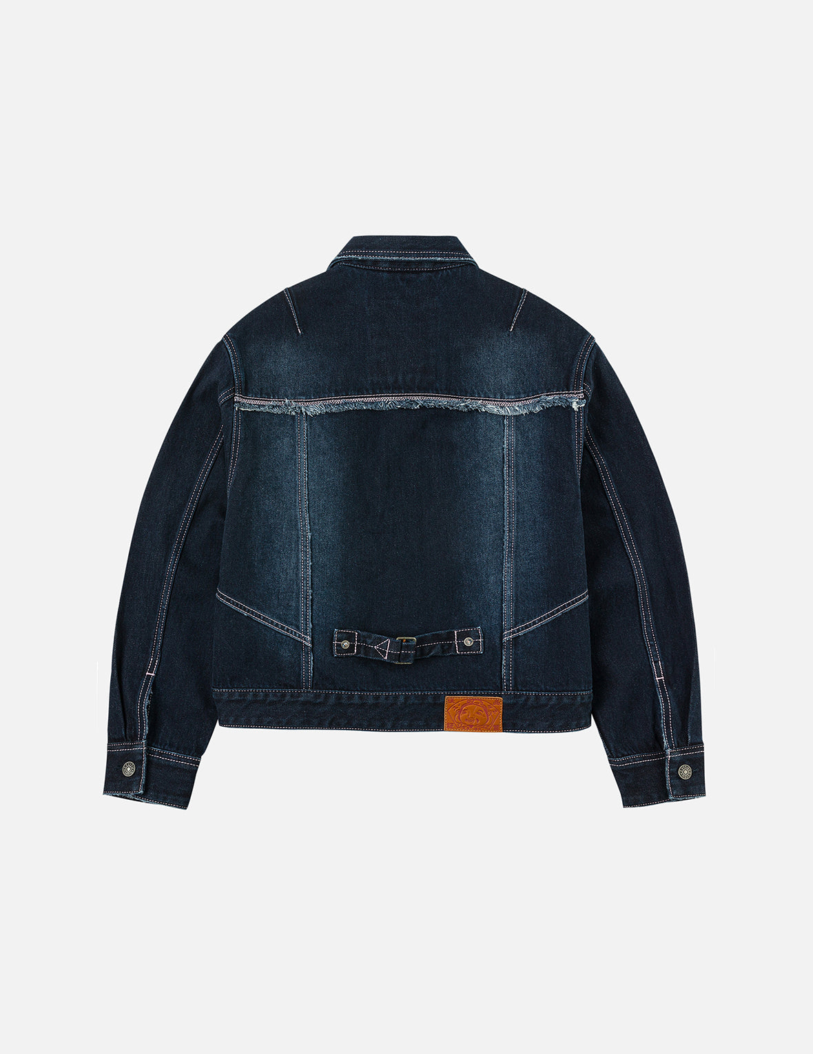 海鸥贴布刺绣宽版洗水牛仔外套